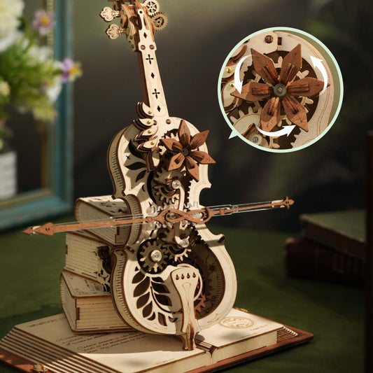 ROKR Magic Cello Mechanical Music Box 3D Wooden Puzzle AMK63