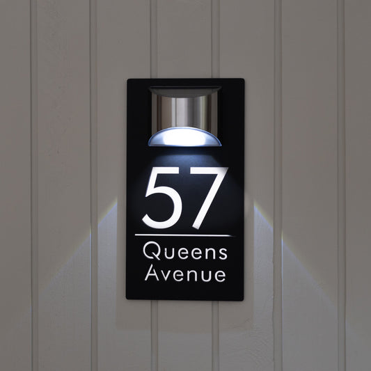 Personalized Solar Modern Door Plaque