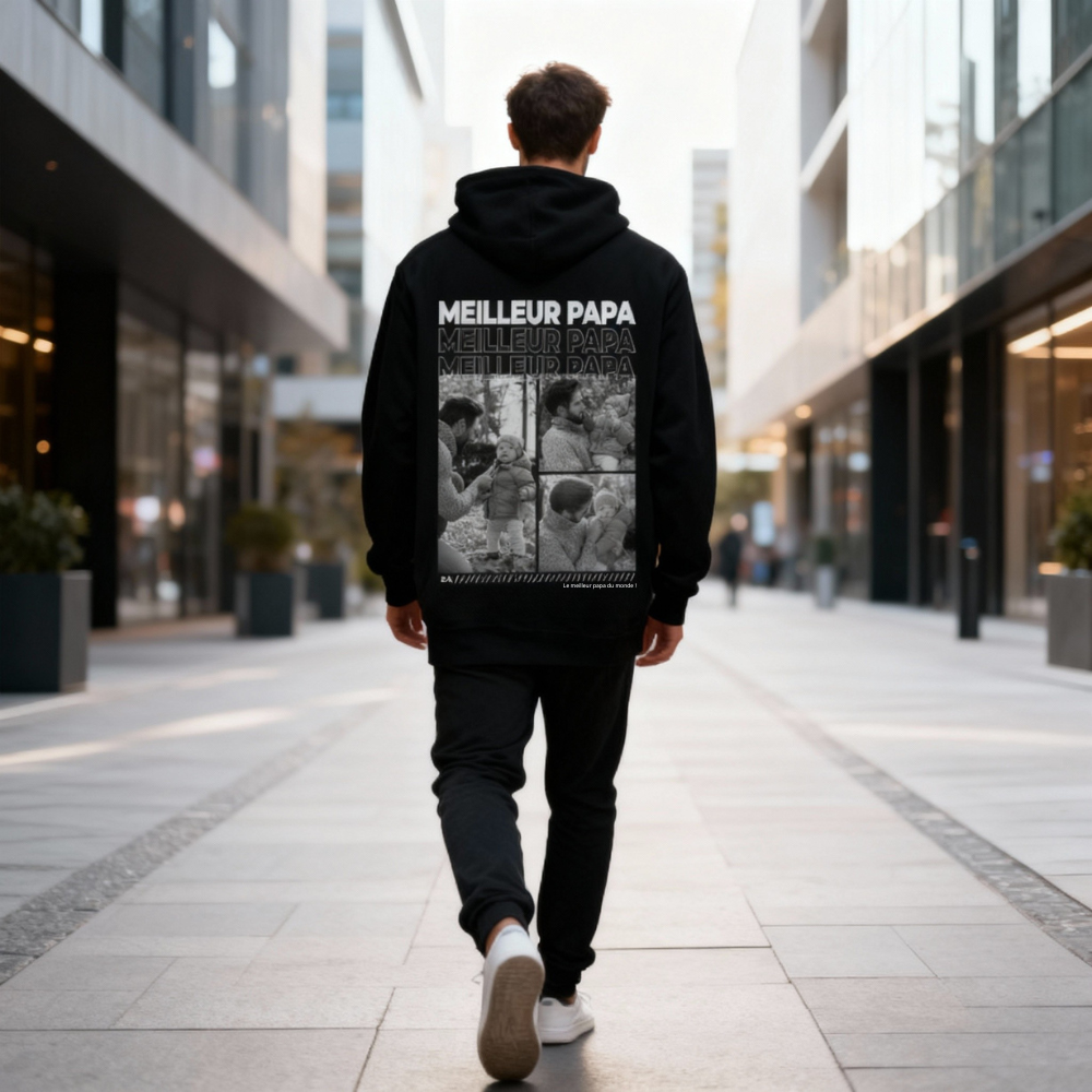 Sweat personnalisé avec photos « Papa »