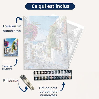 Peinture par numéro - Ruelle en Grèce
