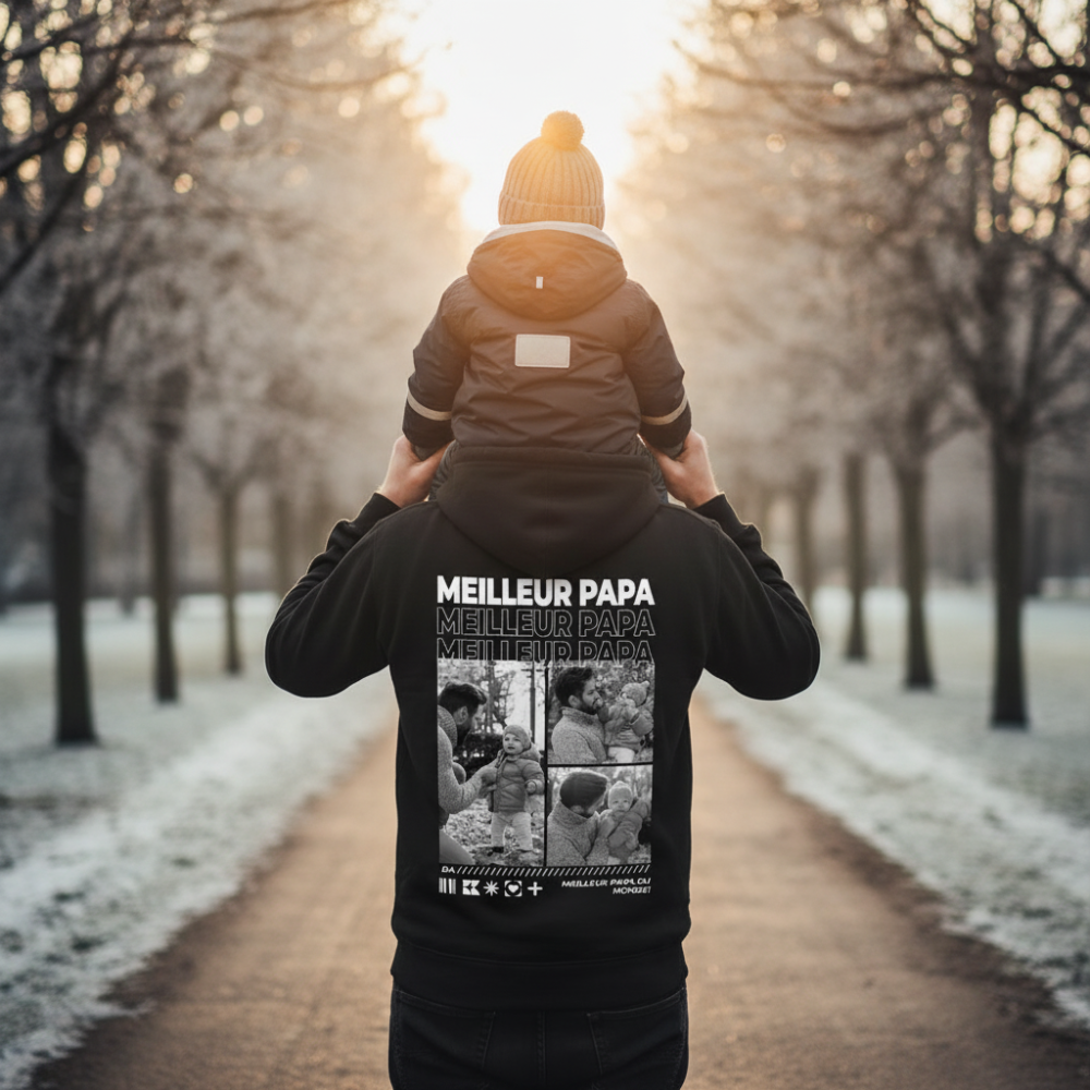 Sweat personnalisé avec photos « Papa »