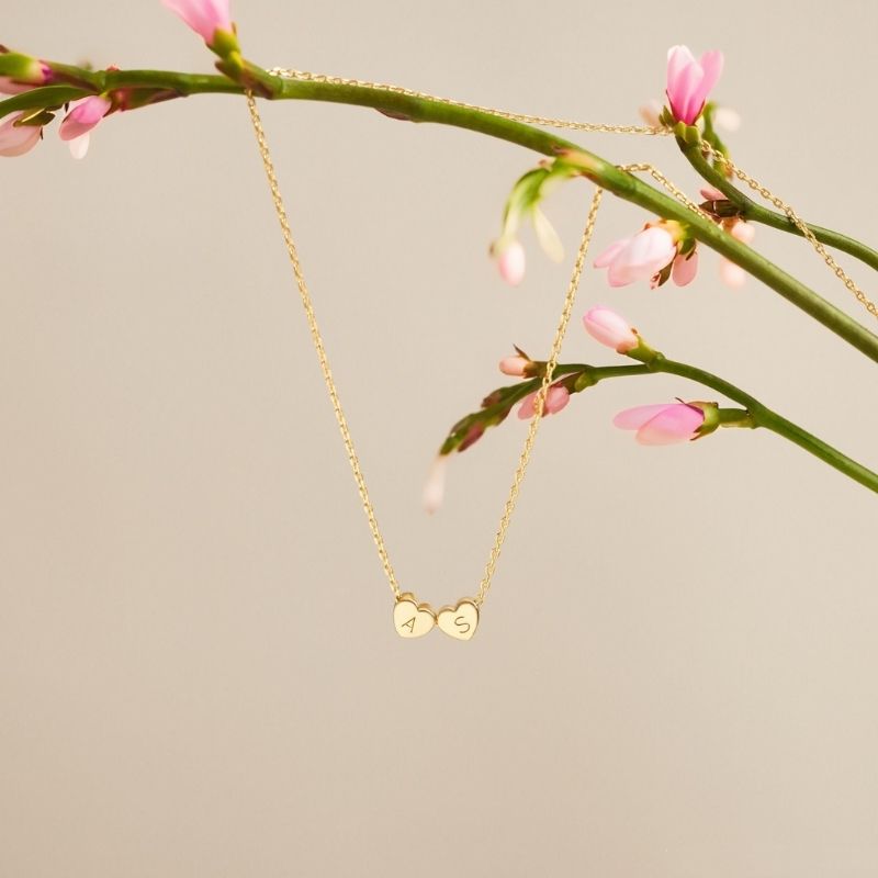 Collier cœur avec initial