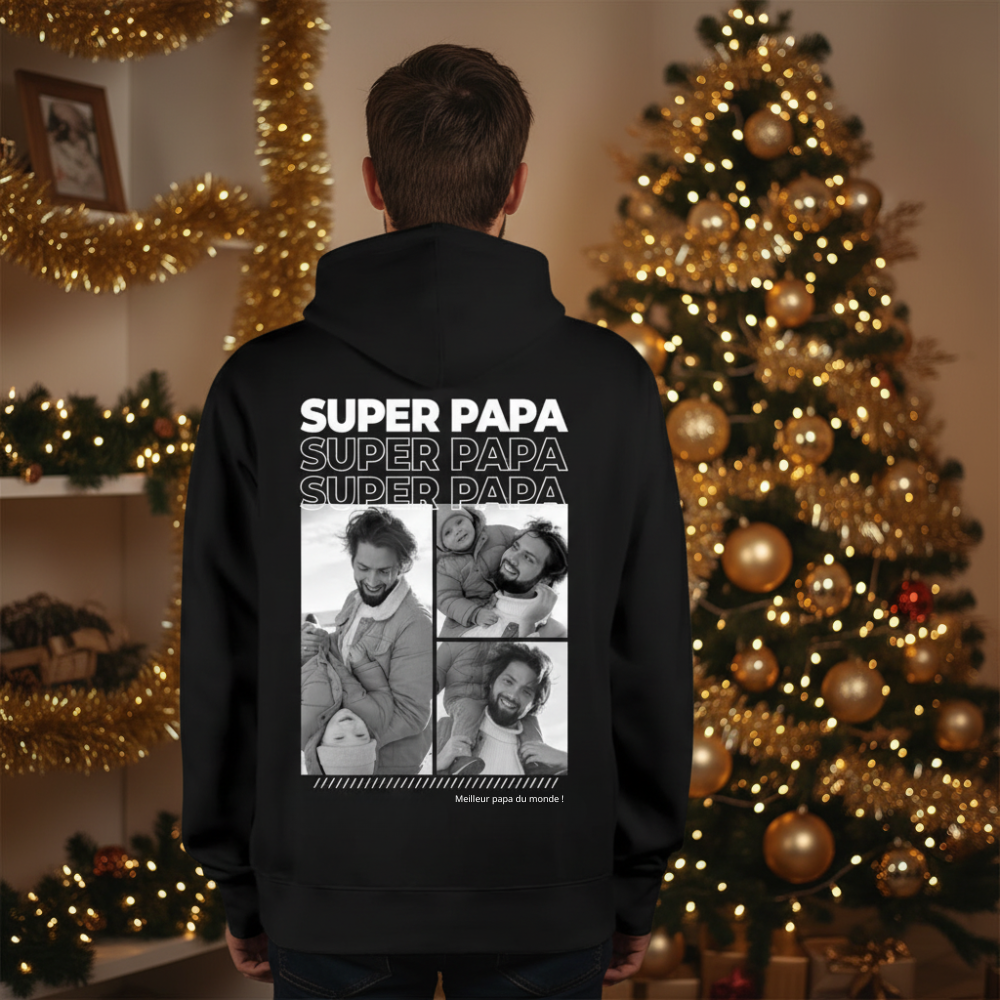 Sweat personnalisé avec photos « Papa »