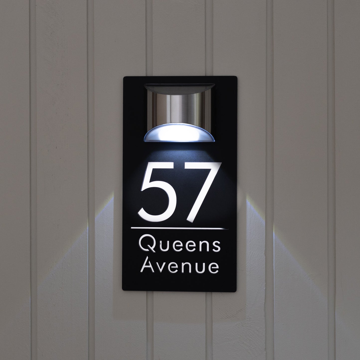 Personalized Solar Modern Door Plaque