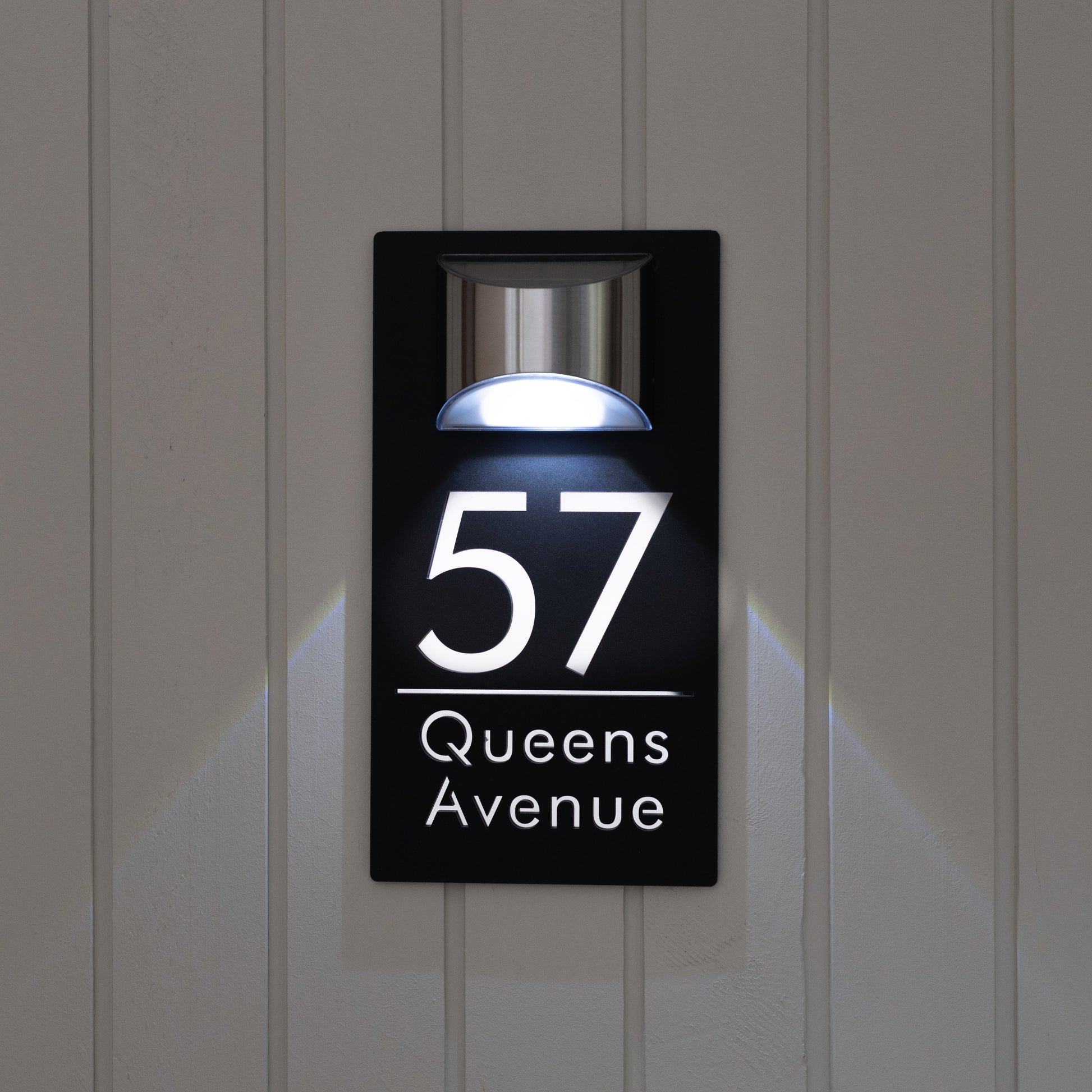 Personalized Solar Modern Door Plaque