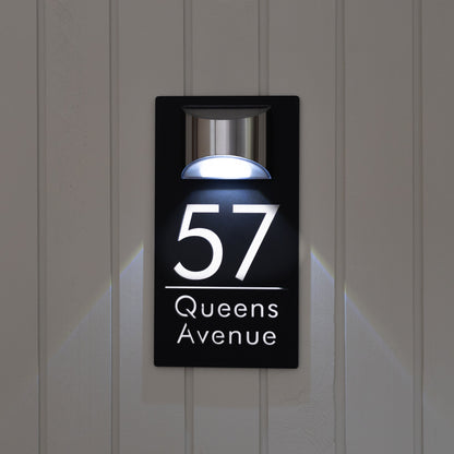 Personalized Solar Modern Door Plaque