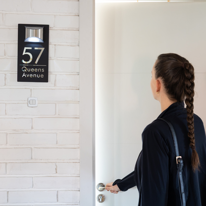 Personalized Solar Modern Door Plaque