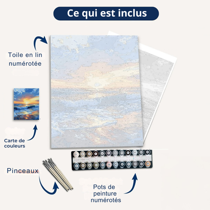 Peinture par numéro -  Coucher de soleil sur l'eau