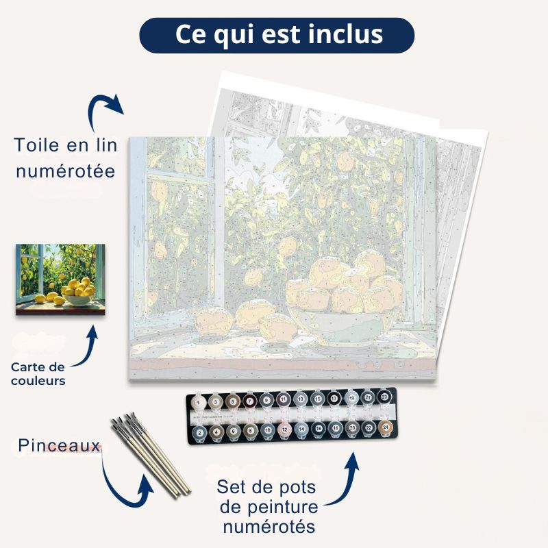Peinture par numéro - Fenêtre sur les citrons