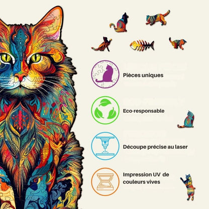 Puzzle en bois - Chat